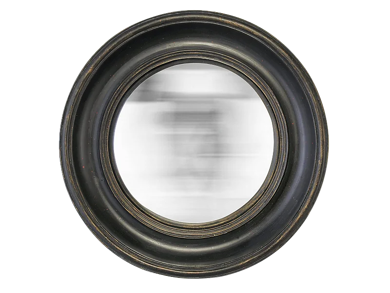 Miroir rond convexe noir 26x26cm