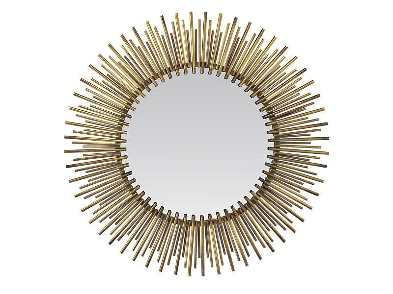 Miroir soleil métal doré 80cm