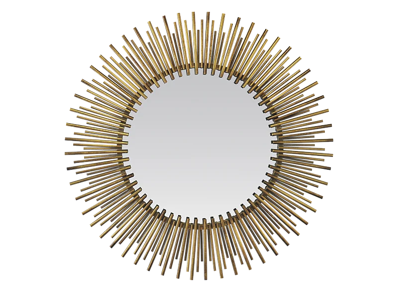 Miroir soleil métal doré 80cm