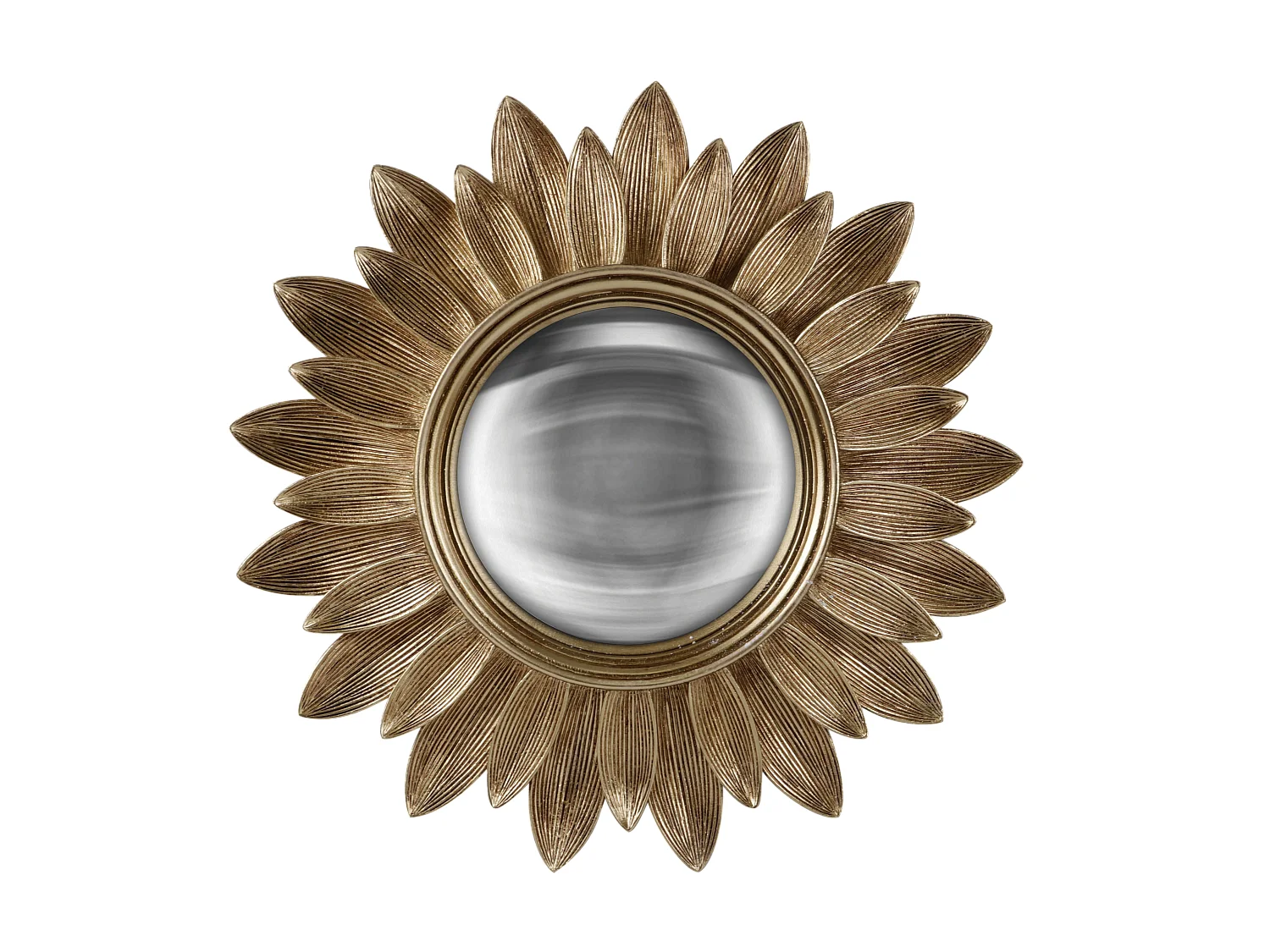Miroir rond convexe contours feuille 30 cm