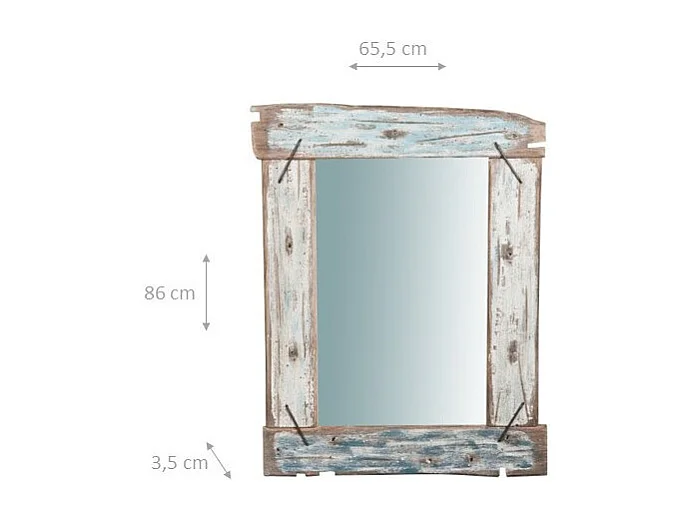 Miroir EcoAmi en bois massif peint à la main - 86x65,5 cm