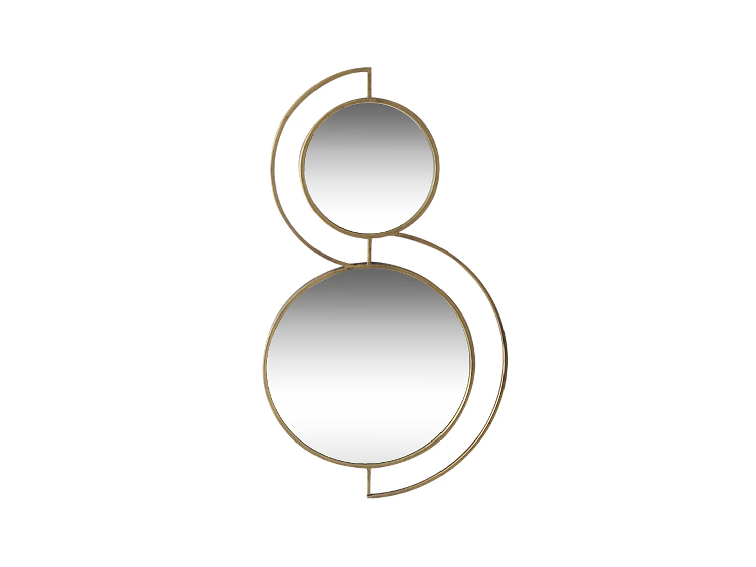Miroir double ronds en métal doré 81,5x46,5x2cm