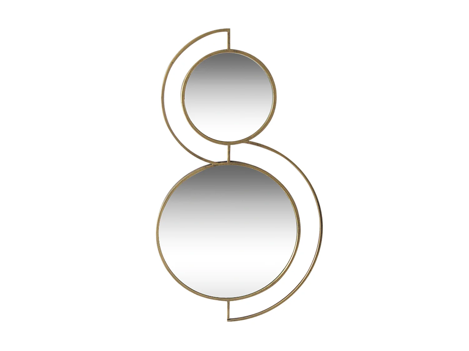 Miroir double ronds en métal doré 81,5x46,5x2cm