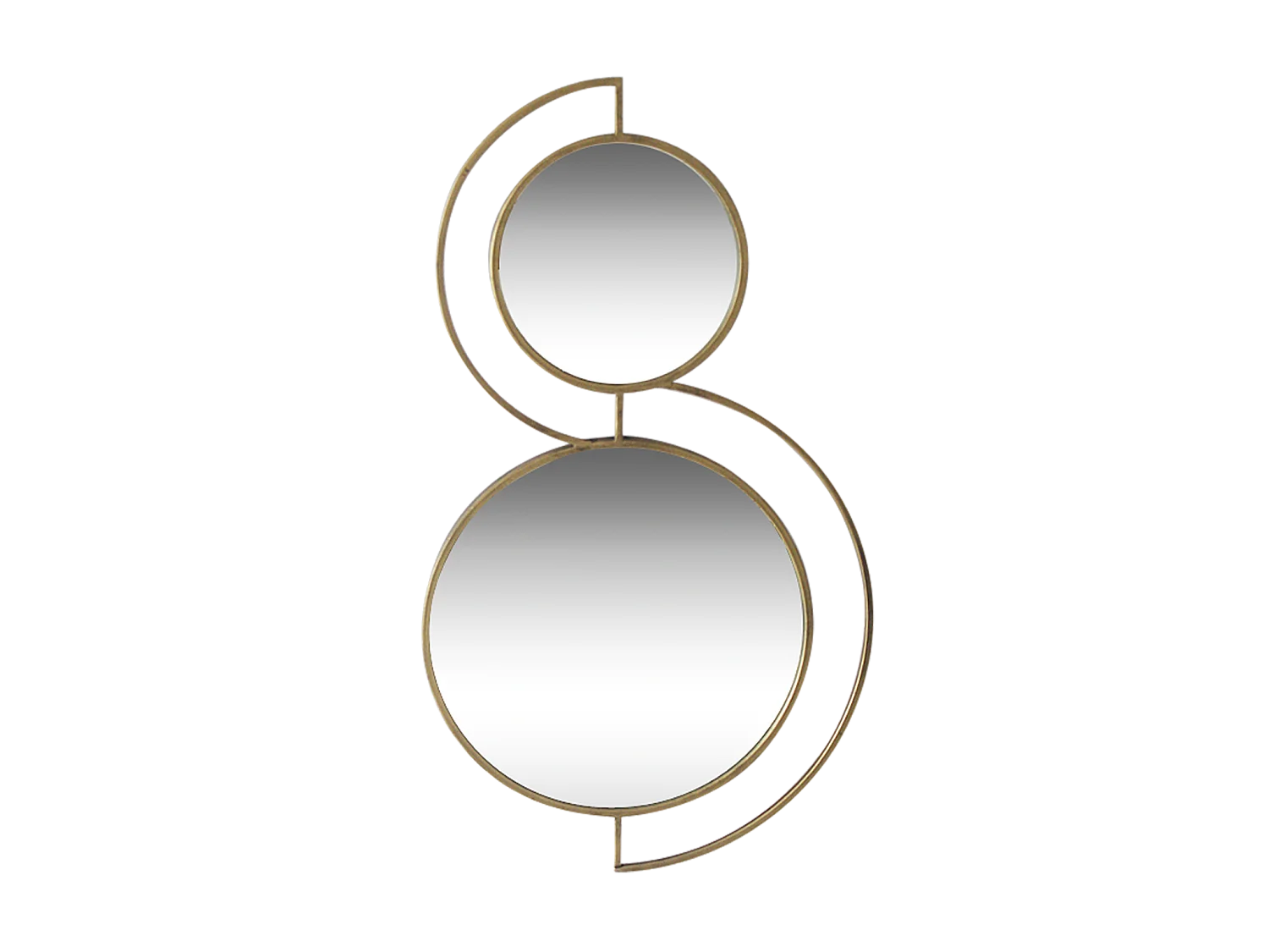 Miroir double ronds en métal doré 81,5x46,5x2cm