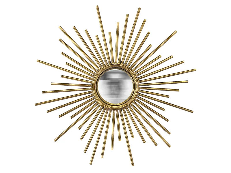Miroir soleil convexe métal doré 45cm