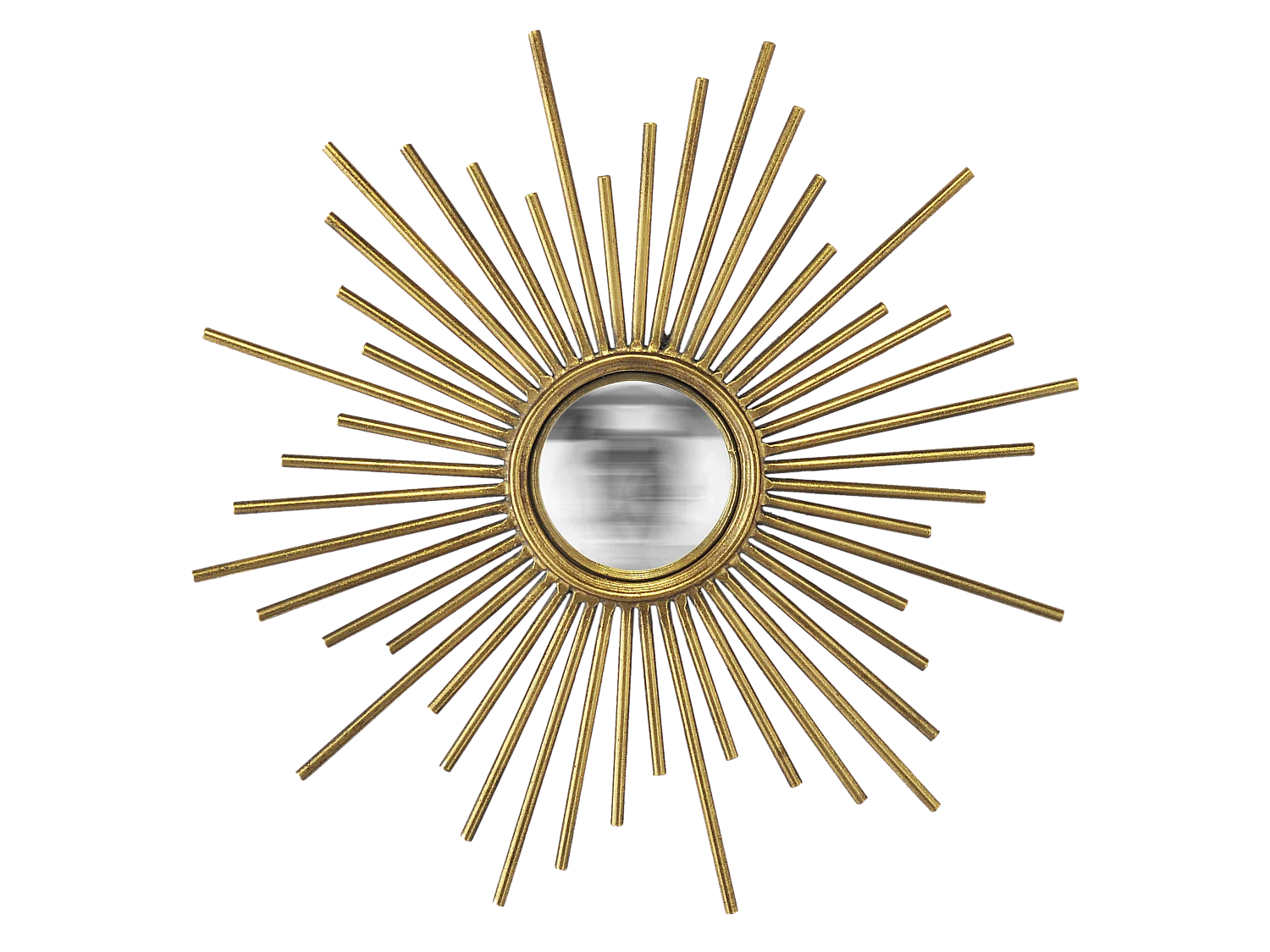 Miroir soleil convexe métal doré 45cm