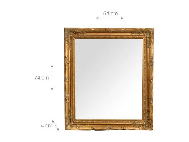 Miroir suspendu Baroque - Bois - 64x74 cm