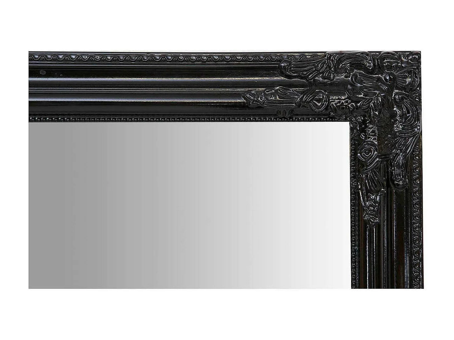 Miroir mural long de sol - Noir - Bois - 180x72x4 cm