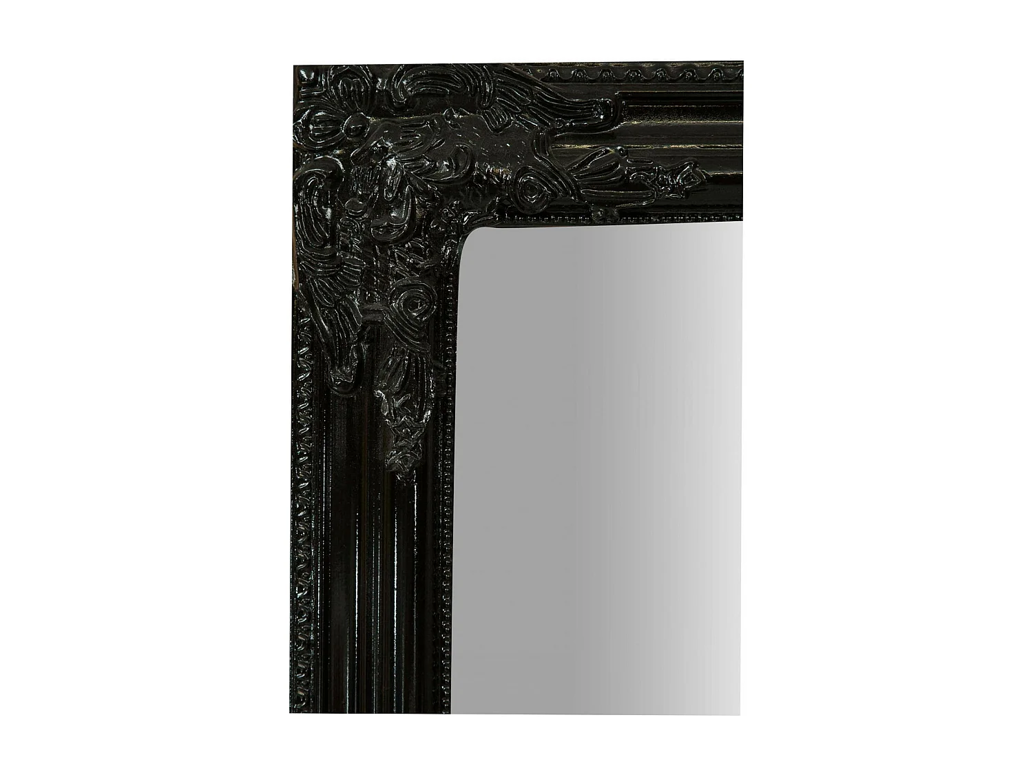 Miroir mural long de sol - Noir - Bois - 180x72x4 cm