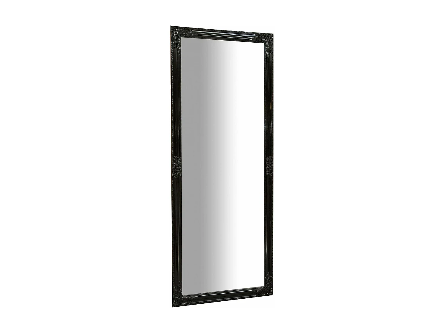 Miroir mural long de sol - Noir - Bois - 180x72x4 cm