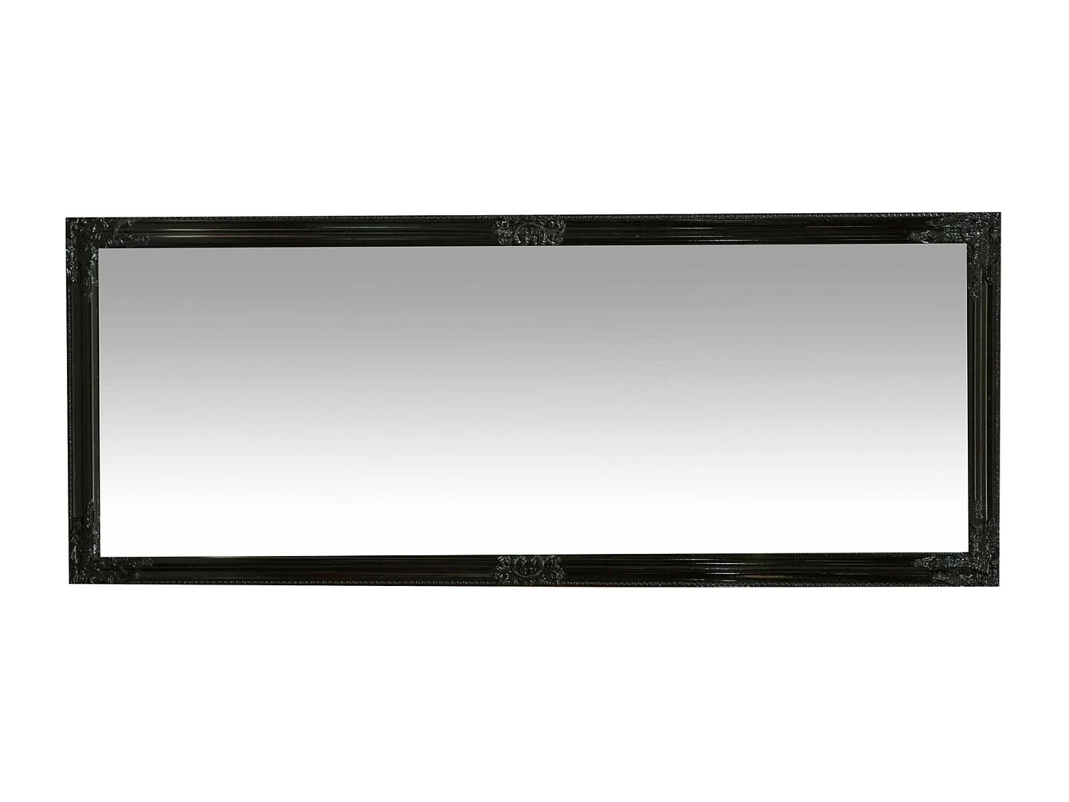 Miroir mural long de sol - Noir - Bois - 180x72x4 cm