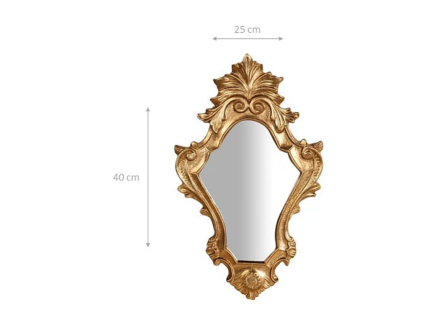 Miroir d'entrée baroque encadré 40x25 cm Made in Italy