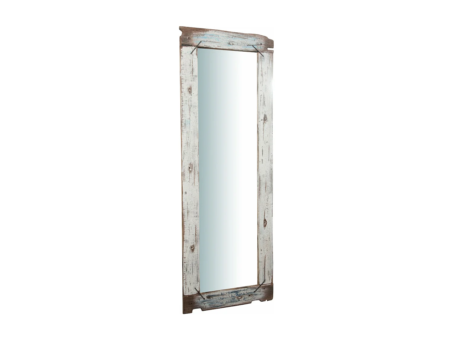 Miroir mural Shabby peint à la main - Bois recyclé - 180x65,5 cm
