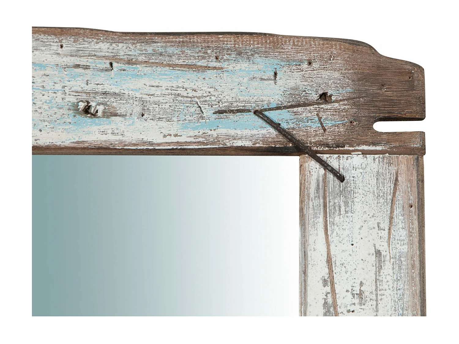 Miroir mural Shabby peint à la main - Bois recyclé - 180x65,5 cm