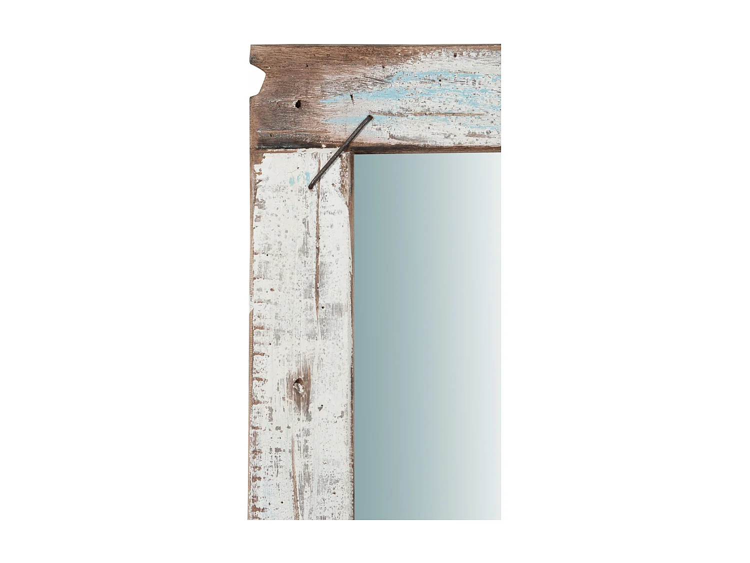 Miroir mural Shabby peint à la main - Bois recyclé - 180x65,5 cm
