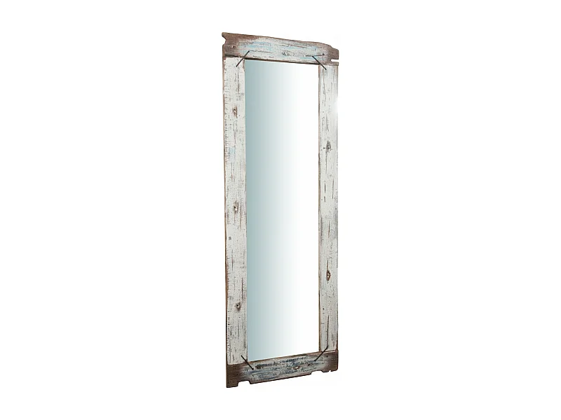 Miroir mural Shabby peint à la main - Bois recyclé - 180x65,5 cm