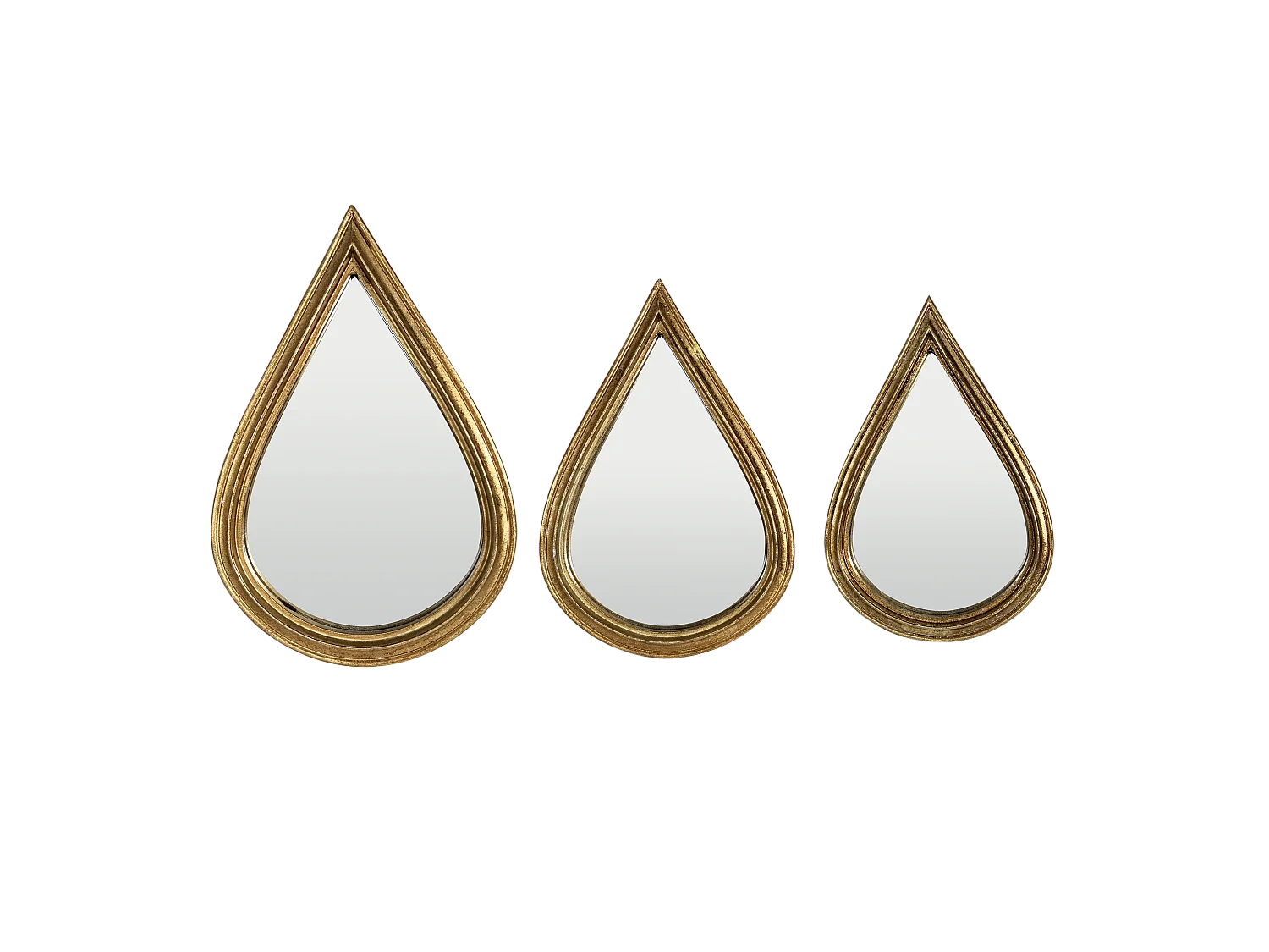 Lot de 3 miroirs gouttes 12, 14 et 16 cm