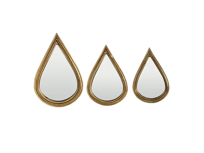 Lot de 3 miroirs gouttes 12, 14 et 16 cm