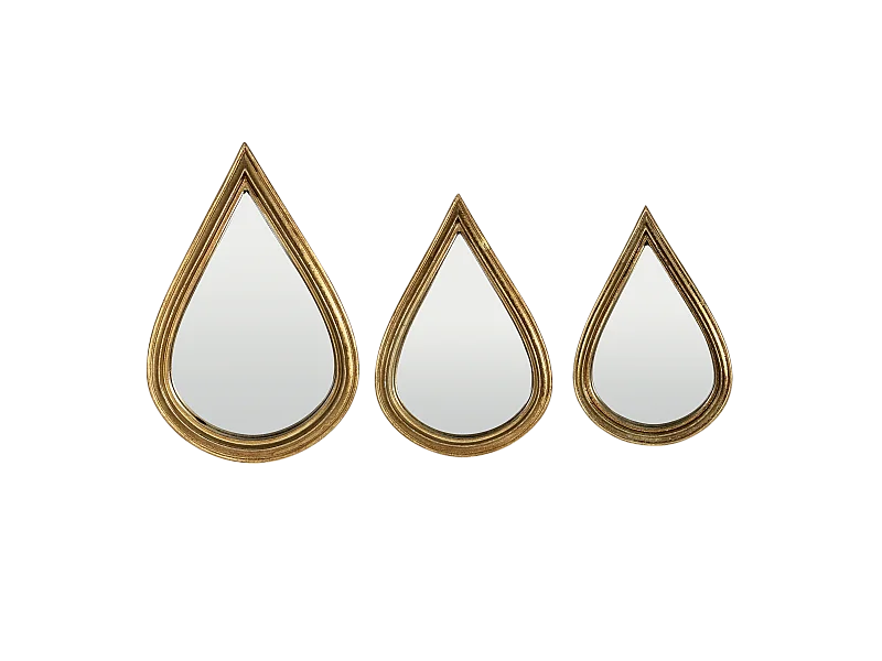 Lot de 3 miroirs gouttes 12, 14 et 16 cm