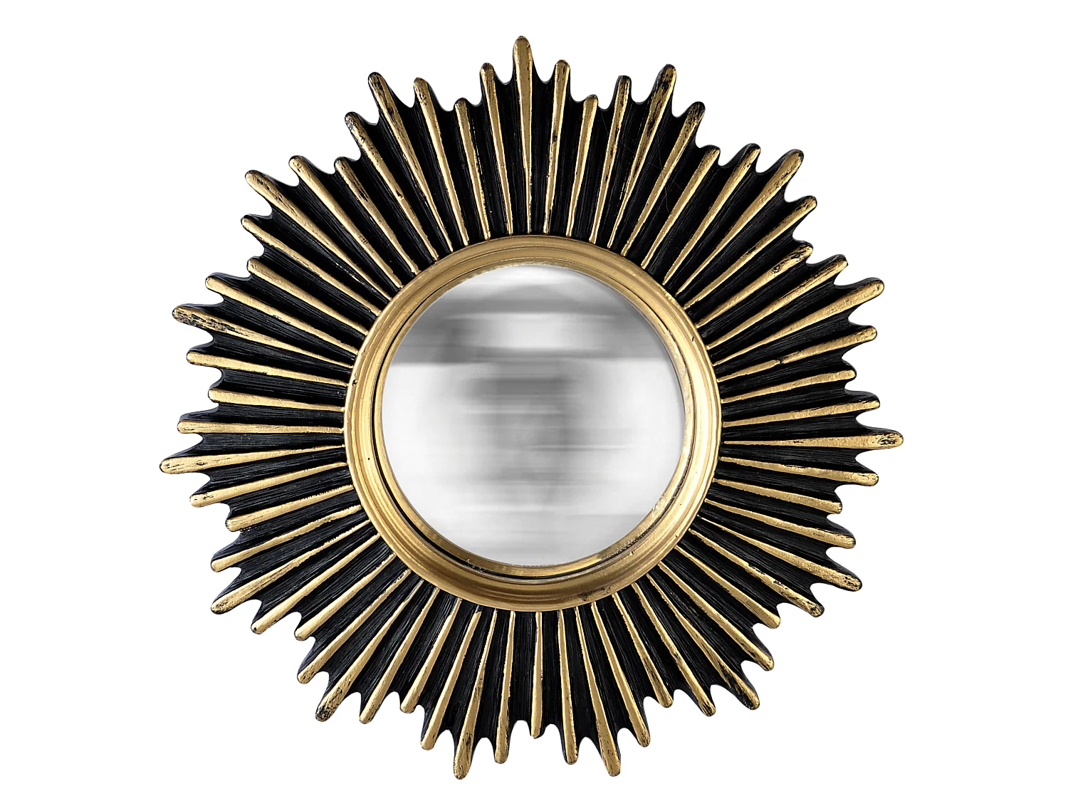 Miroir soleil convexe noir et doré 20cm