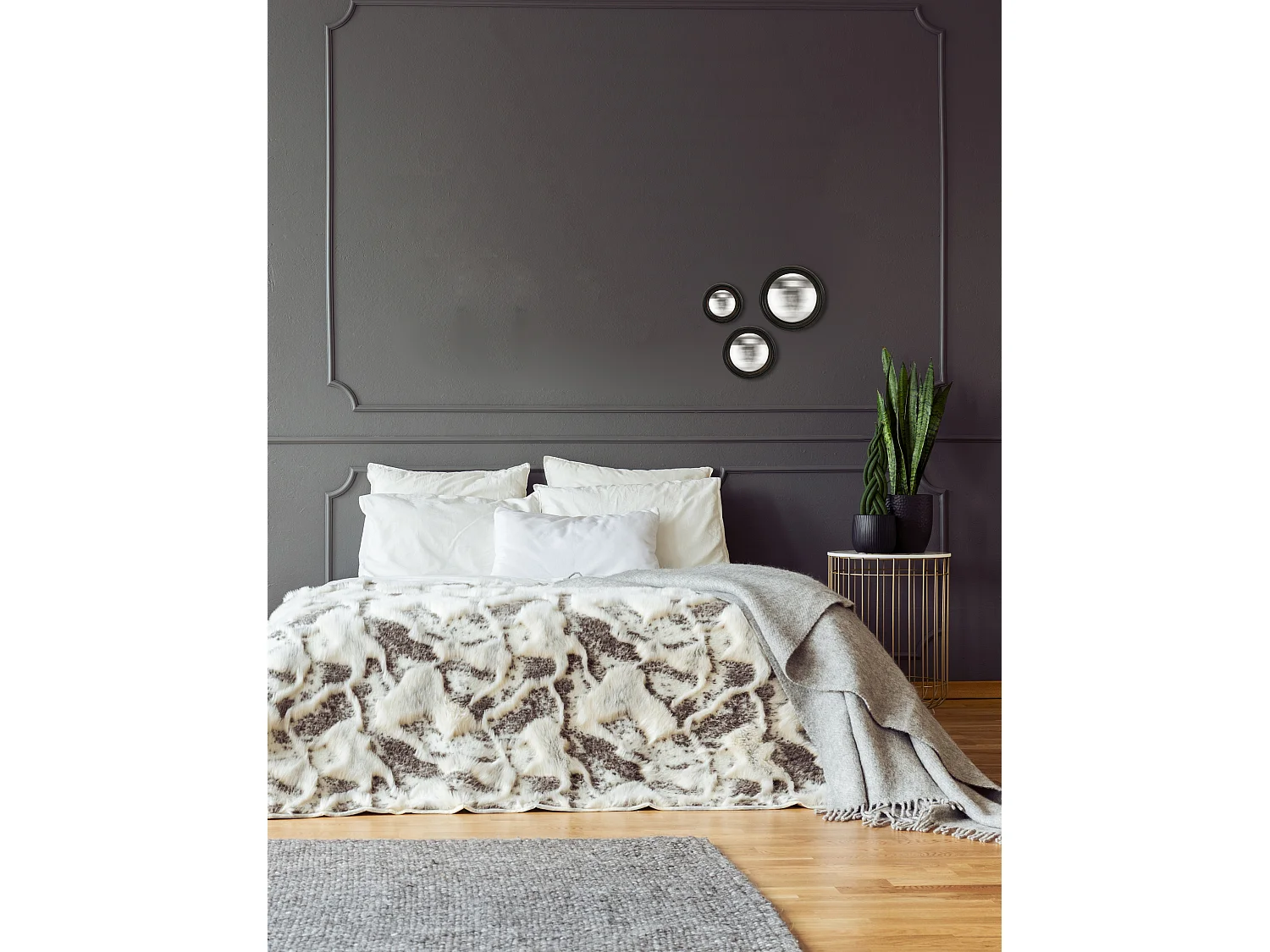 Lot de 3 miroirs ronds convexes patinés 9, 11 et 13 cm