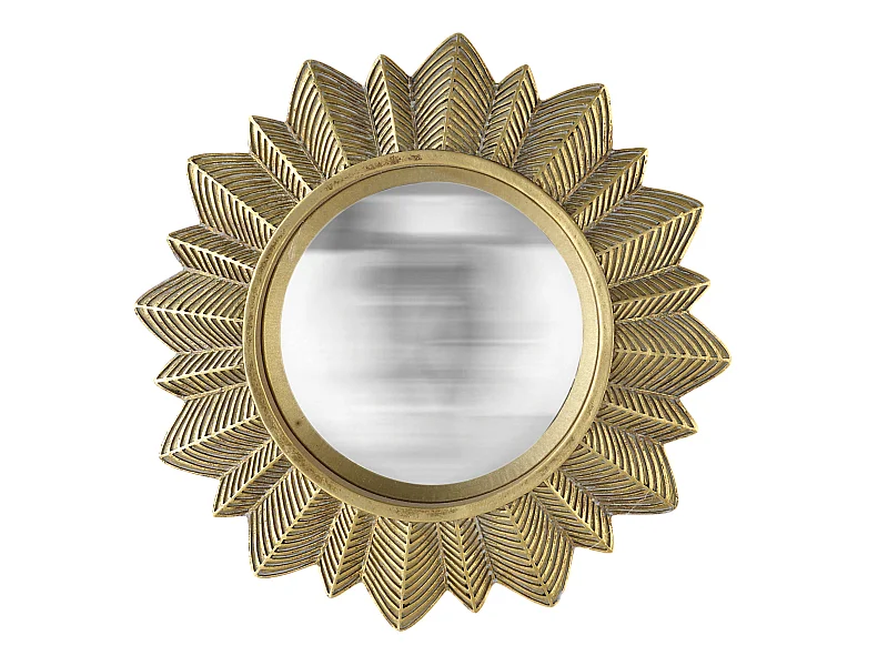 Miroir soleil convexe doré 23cm