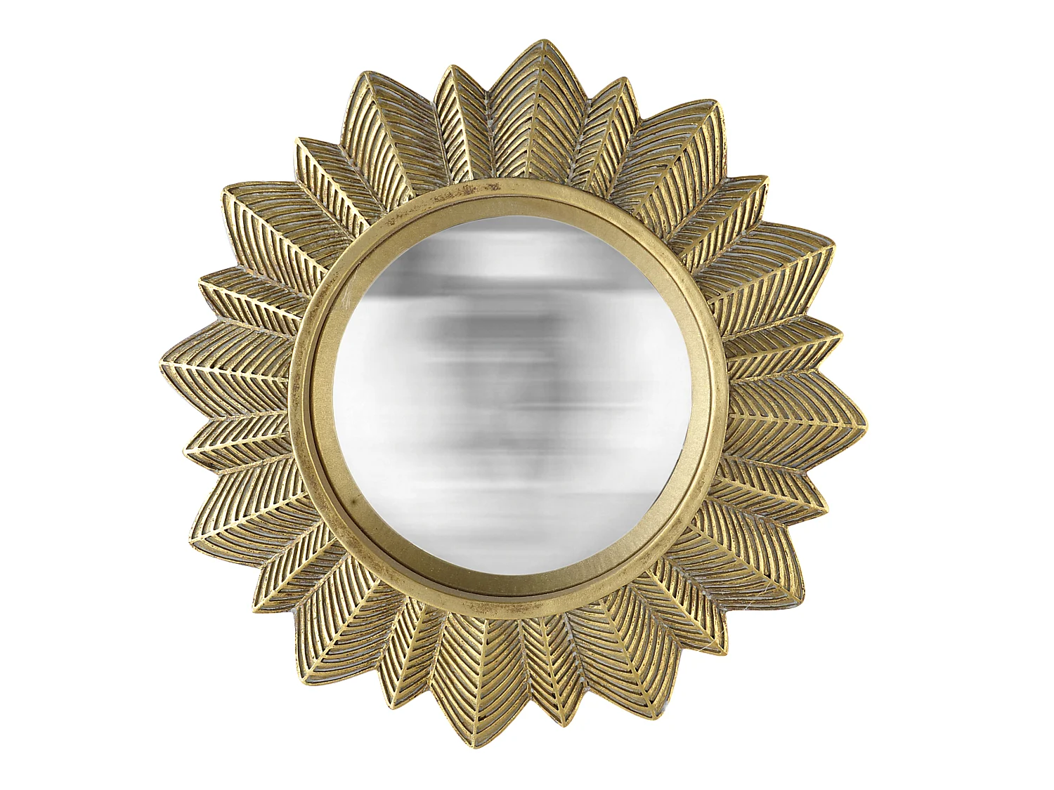 Miroir soleil convexe doré 23cm