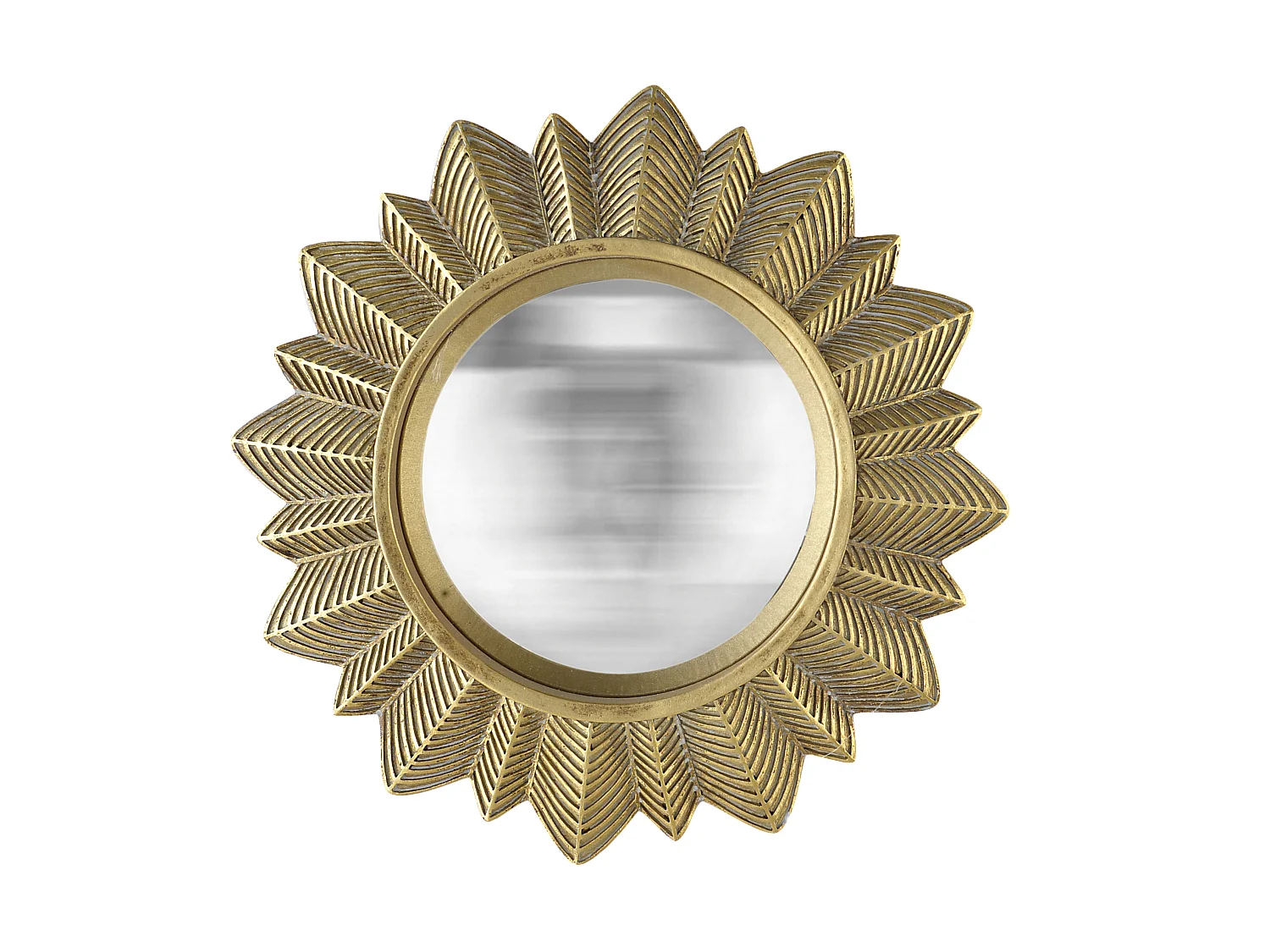 Miroir soleil convexe doré 23cm