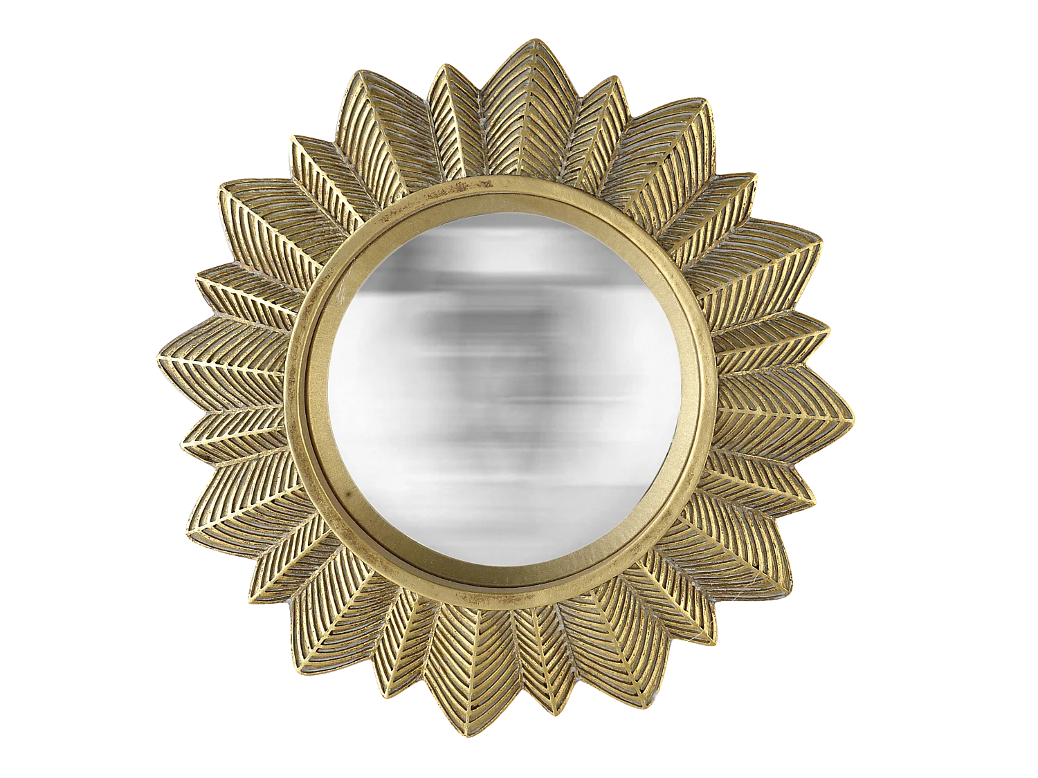 Miroir soleil convexe doré 23cm