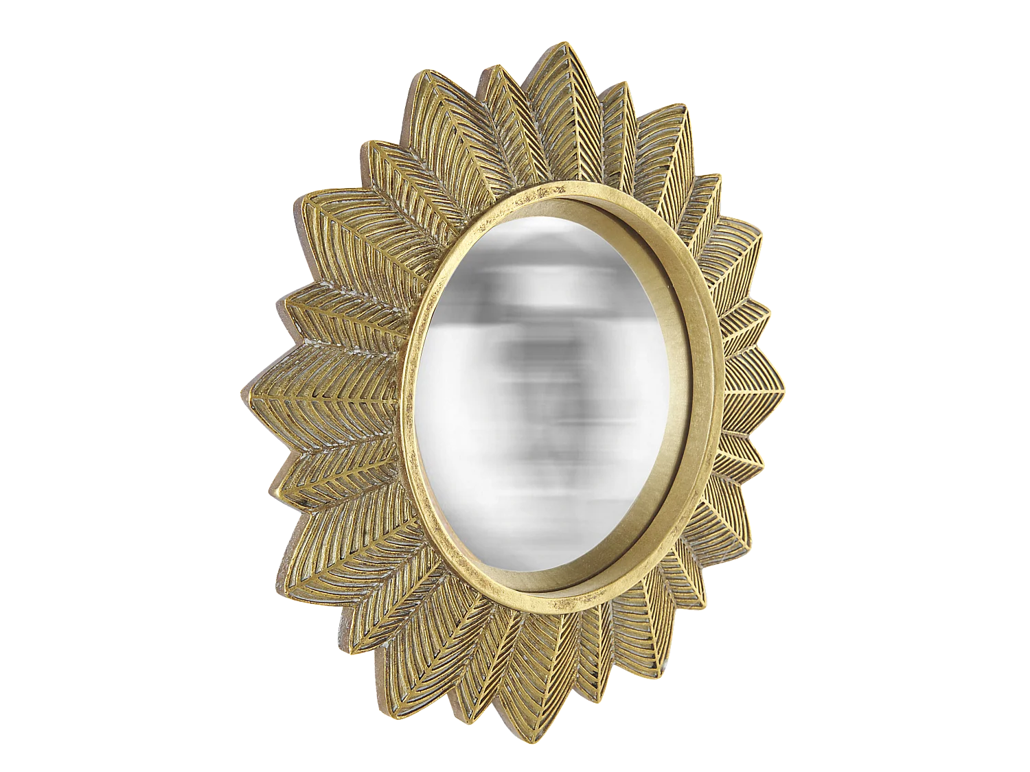 Miroir soleil convexe doré 23cm