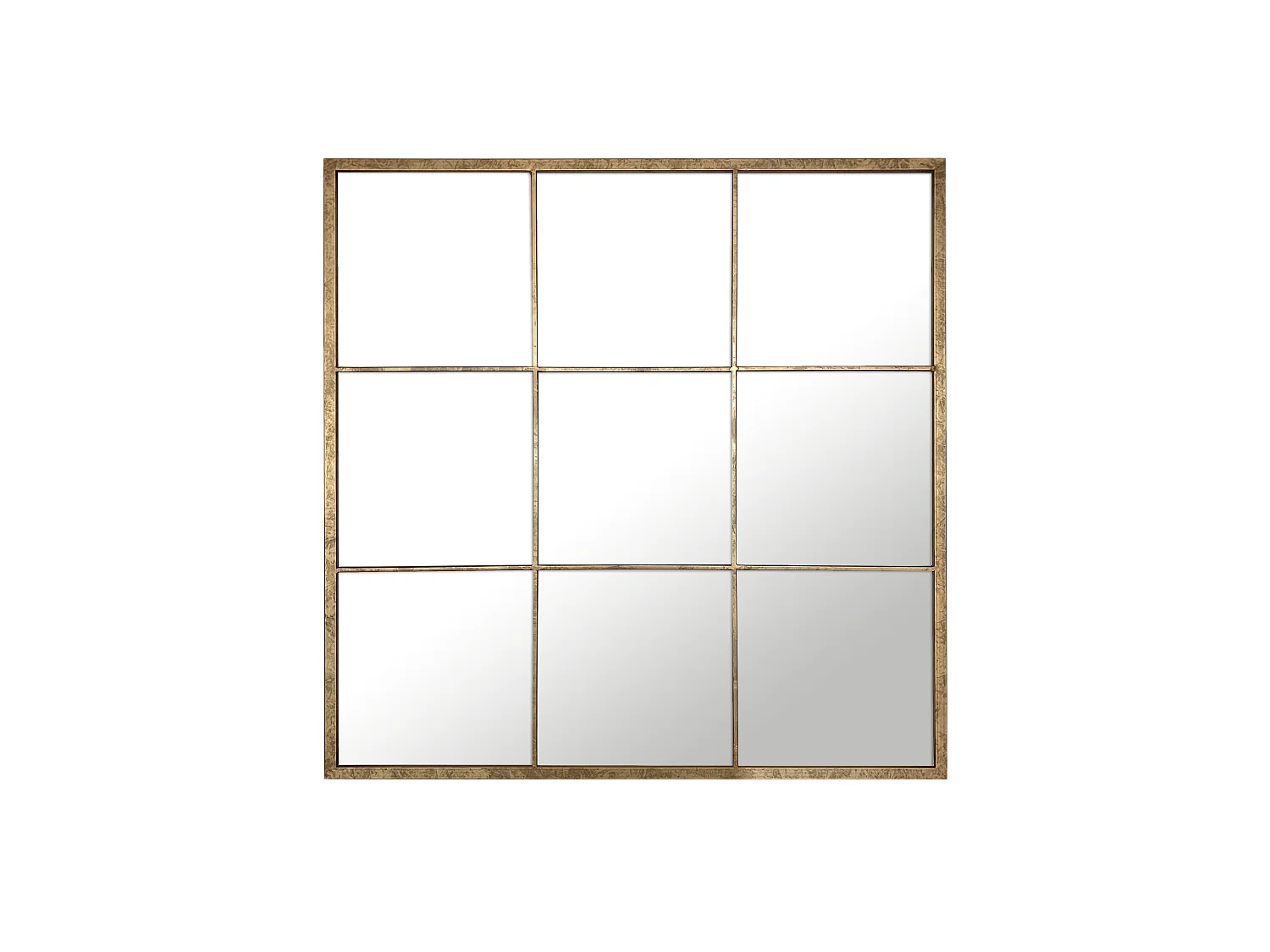 Miroir carré 9 vues effet fenêtre 100 x 100 cm