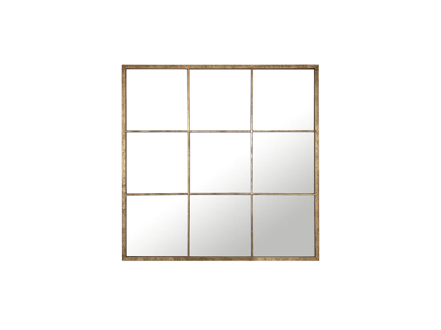 Miroir carré 9 vues effet fenêtre 100 x 100 cm
