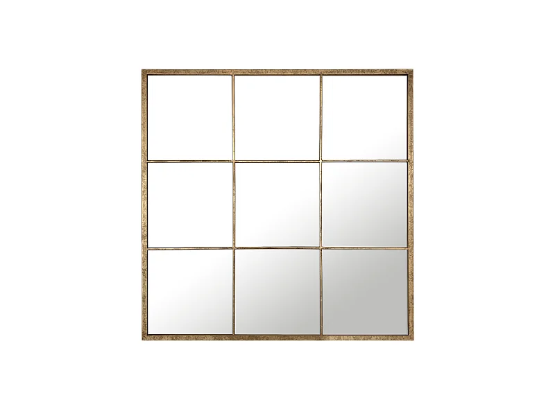 Miroir carré 9 vues effet fenêtre 100 x 100 cm