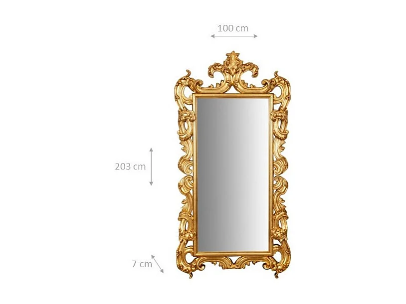 Miroir Rayonnement grand - Mural ou sur pied - Bois - 203x100 cm