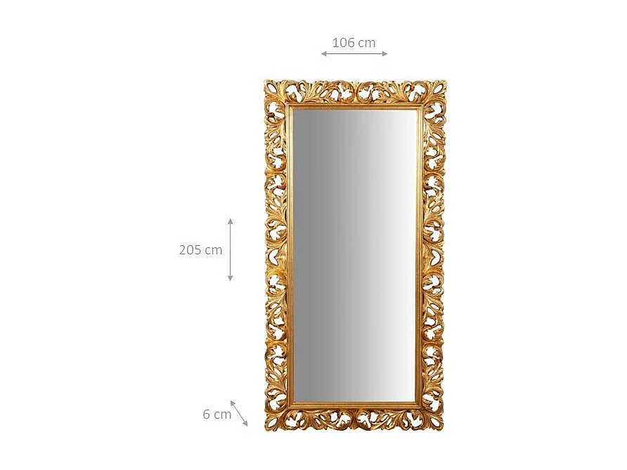 Miroir Rayonnement II grand - Mural ou sur pied - Bois - 205x106 cm