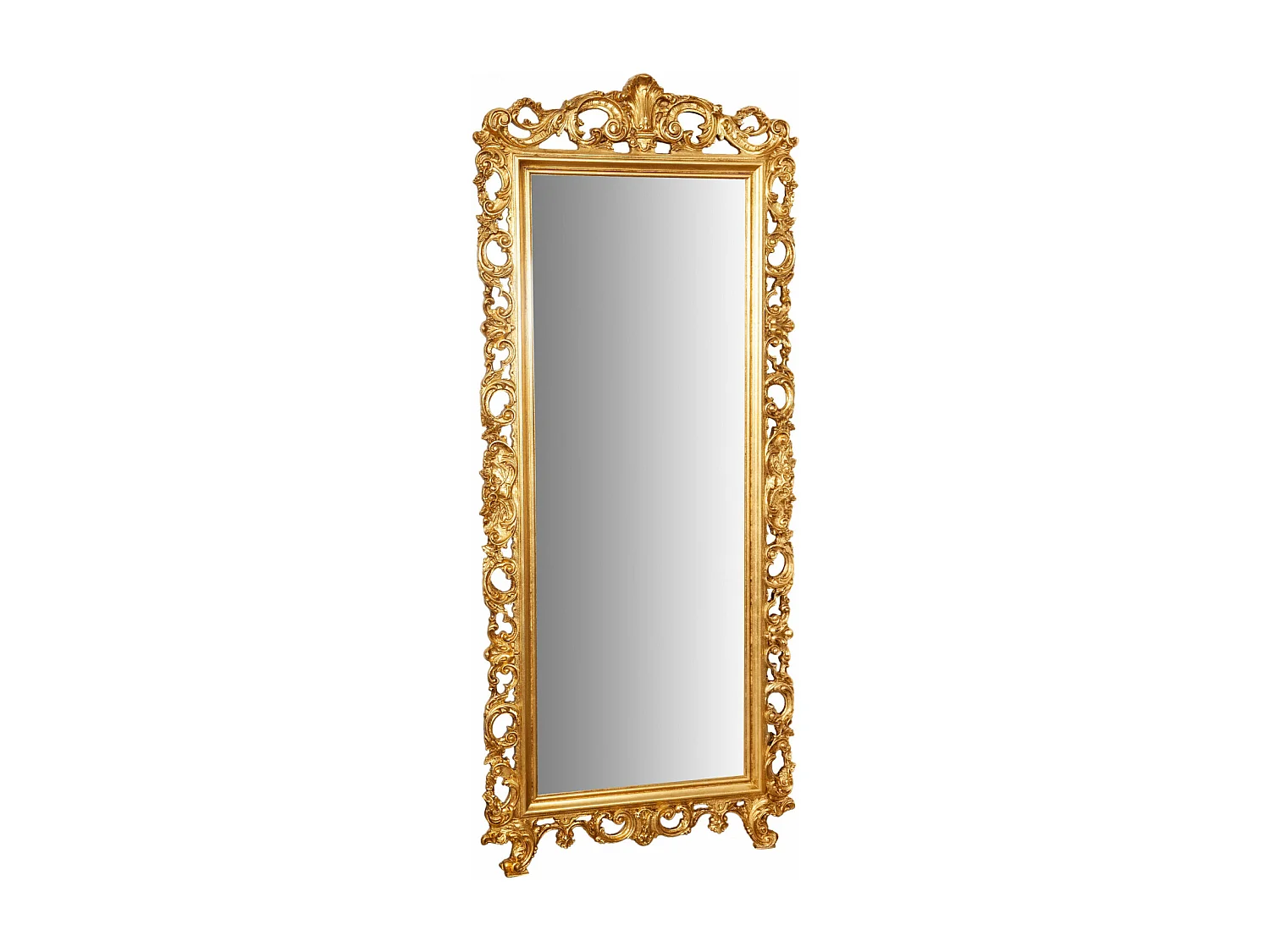 Miroir Prestige avec finition feuille d'or - Bois - 82x191 cm