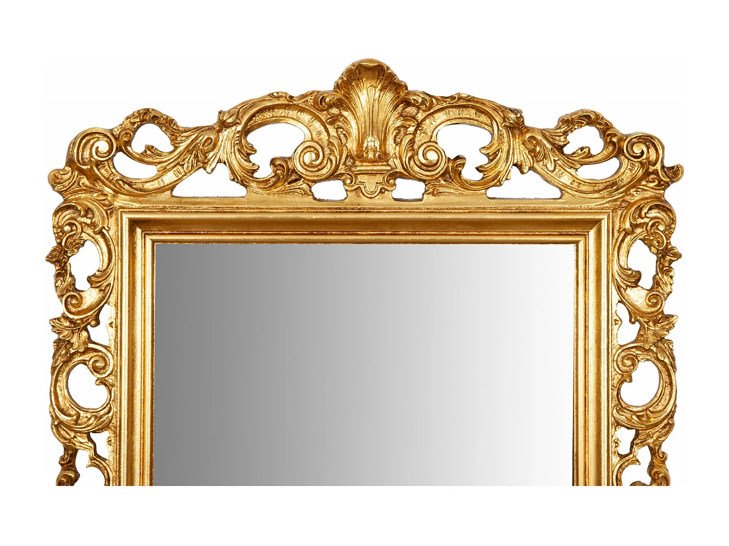 Miroir Prestige avec finition feuille d'or - Bois - 82x191 cm