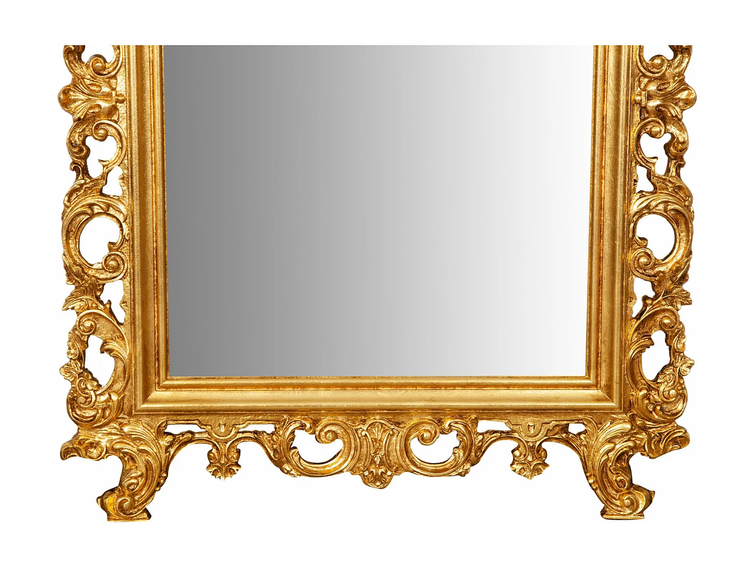 Miroir Prestige avec finition feuille d'or - Bois - 82x191 cm