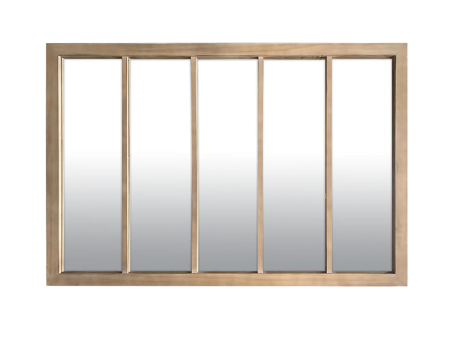 Miroir atelier 5 bandes bois 140 x 90 cm