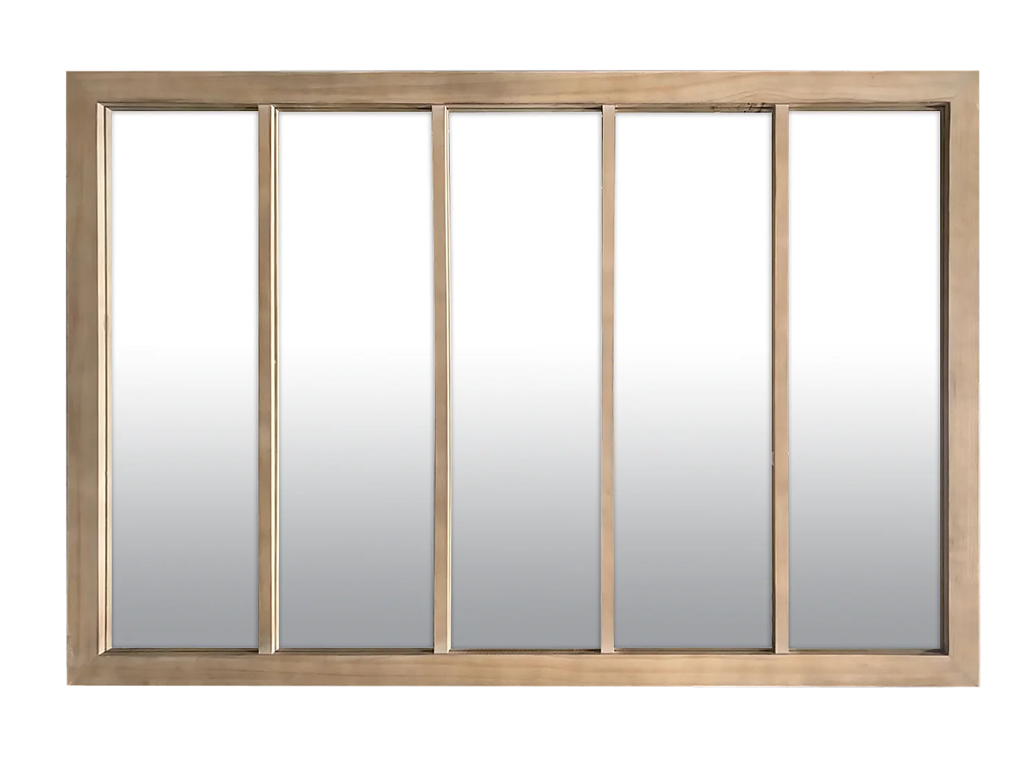 Miroir atelier 5 bandes bois 140 x 90 cm