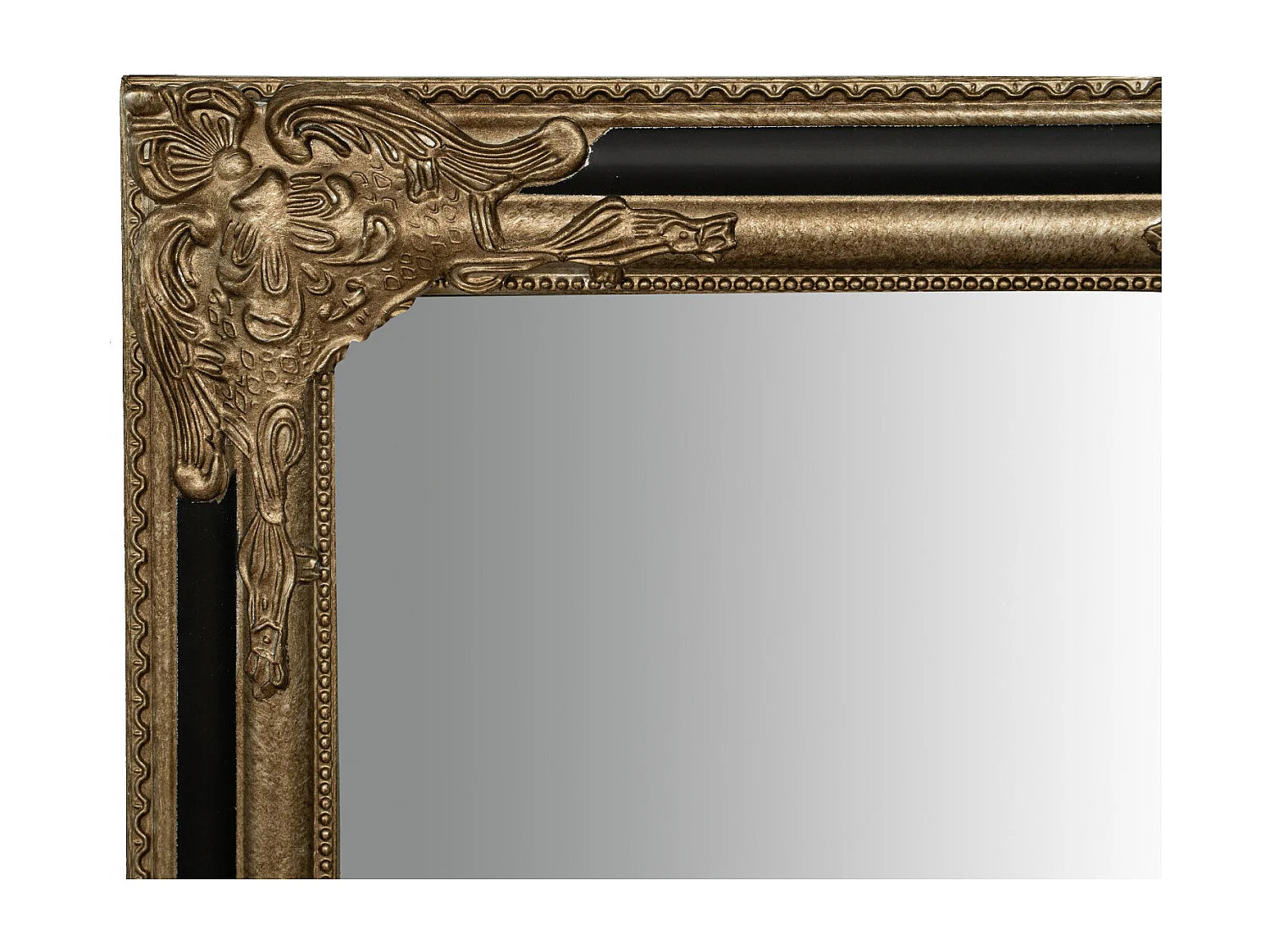 Miroir Empire finition argent et noir antique - Bois - 50x140 cm