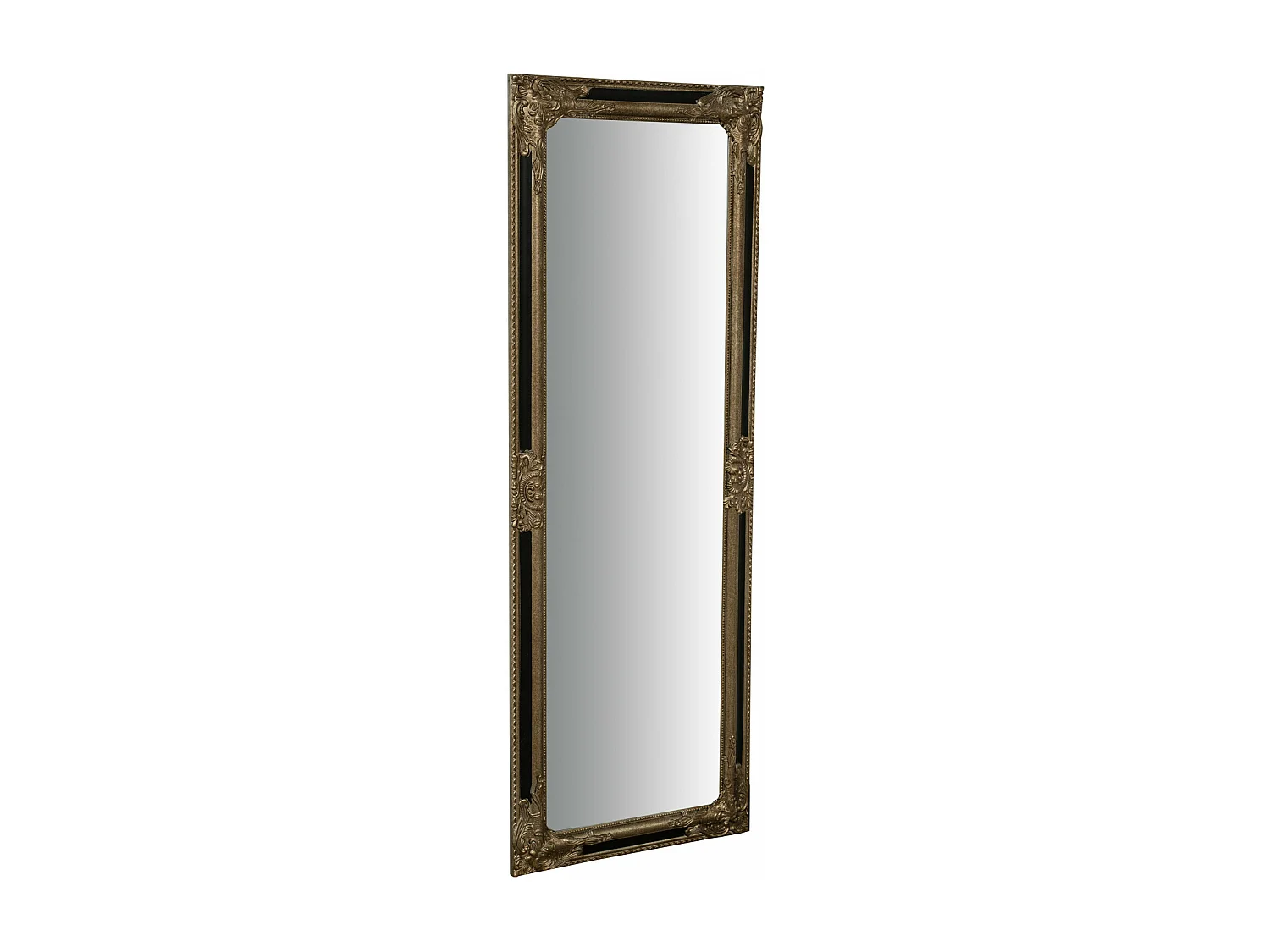 Miroir Empire finition argent et noir antique - Bois - 50x140 cm