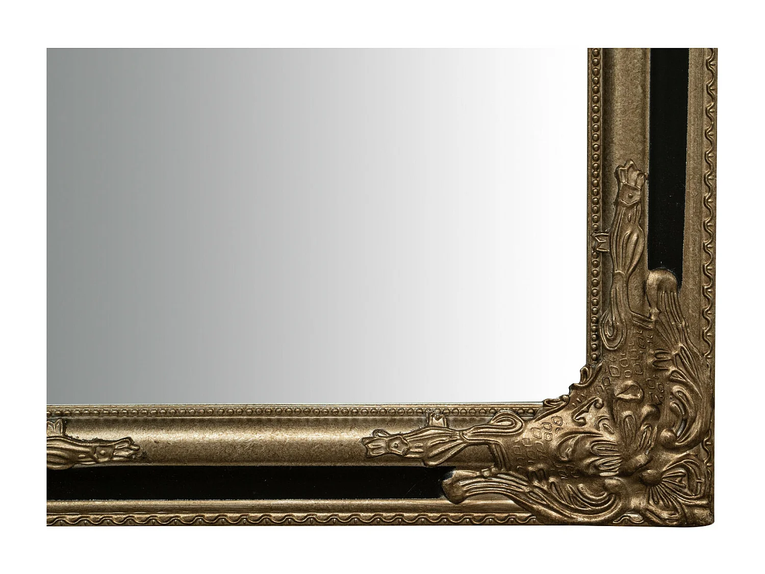 Miroir Empire finition argent et noir antique - Bois - 50x140 cm