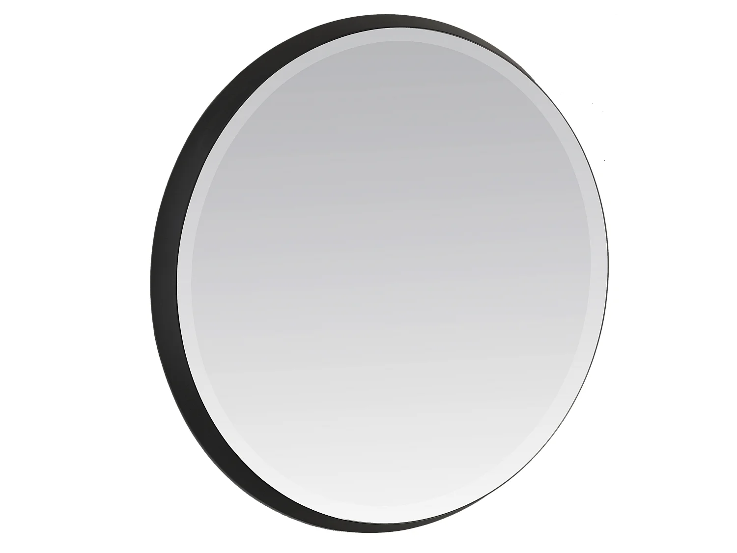 Miroir biseauté rond à bords larges noir 54x54x4cm