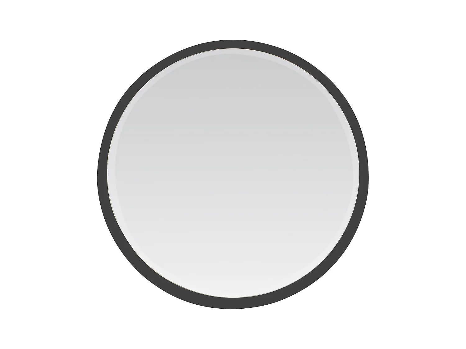 Miroir biseauté rond à bords larges noir 54x54x4cm