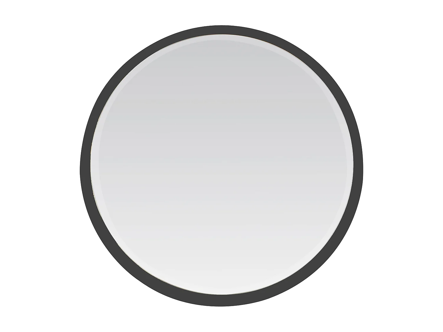 Miroir biseauté rond à bords larges noir 54x54x4cm