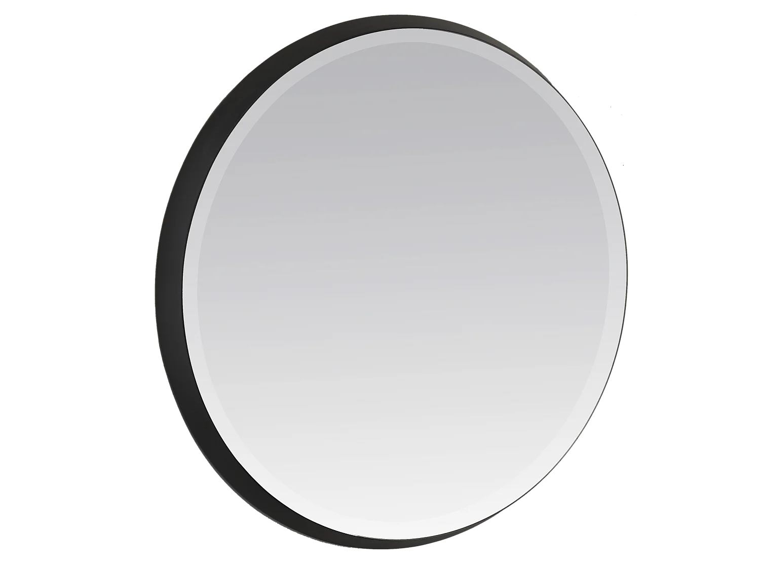 Miroir biseauté rond à bords larges noir 54x54x4cm