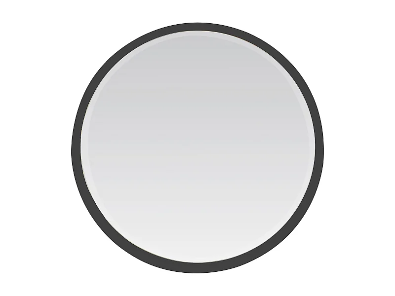 Miroir biseauté rond à bords larges noir 54x54x4cm