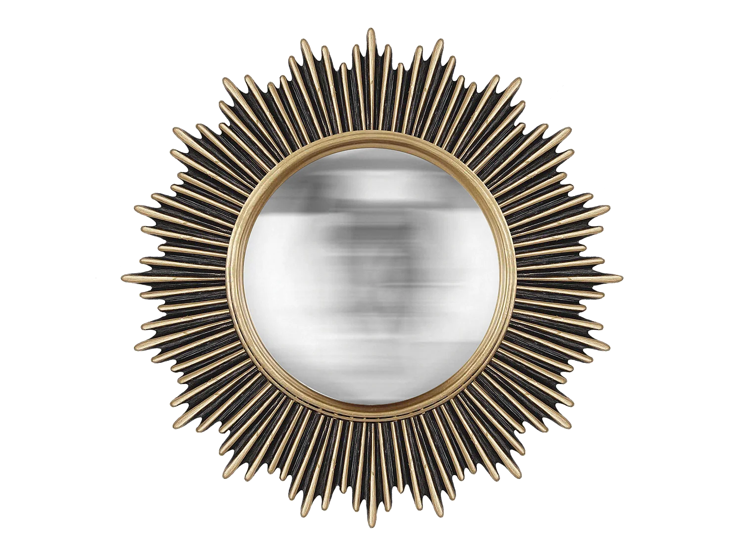 Miroir soleil convexe doré 24,5cm int et 45cm ext