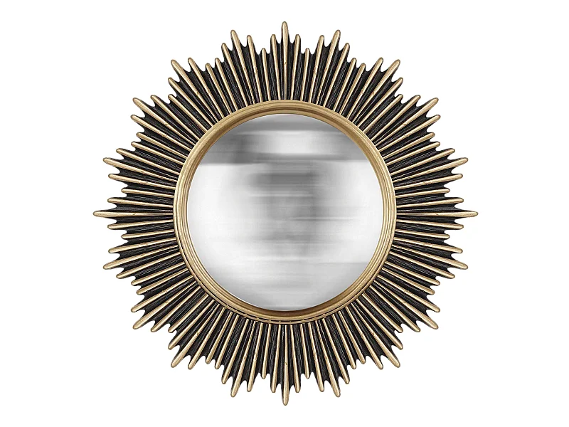 Miroir soleil convexe doré 24,5cm int et 45cm ext